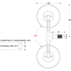 Barracuda Skin-S/Bar End Spiegels (set)