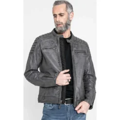 John Doe Leather Jacket Storm Grey