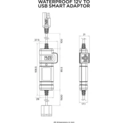 Quad Lock Waterproof 12V To USB Smart Adaptor